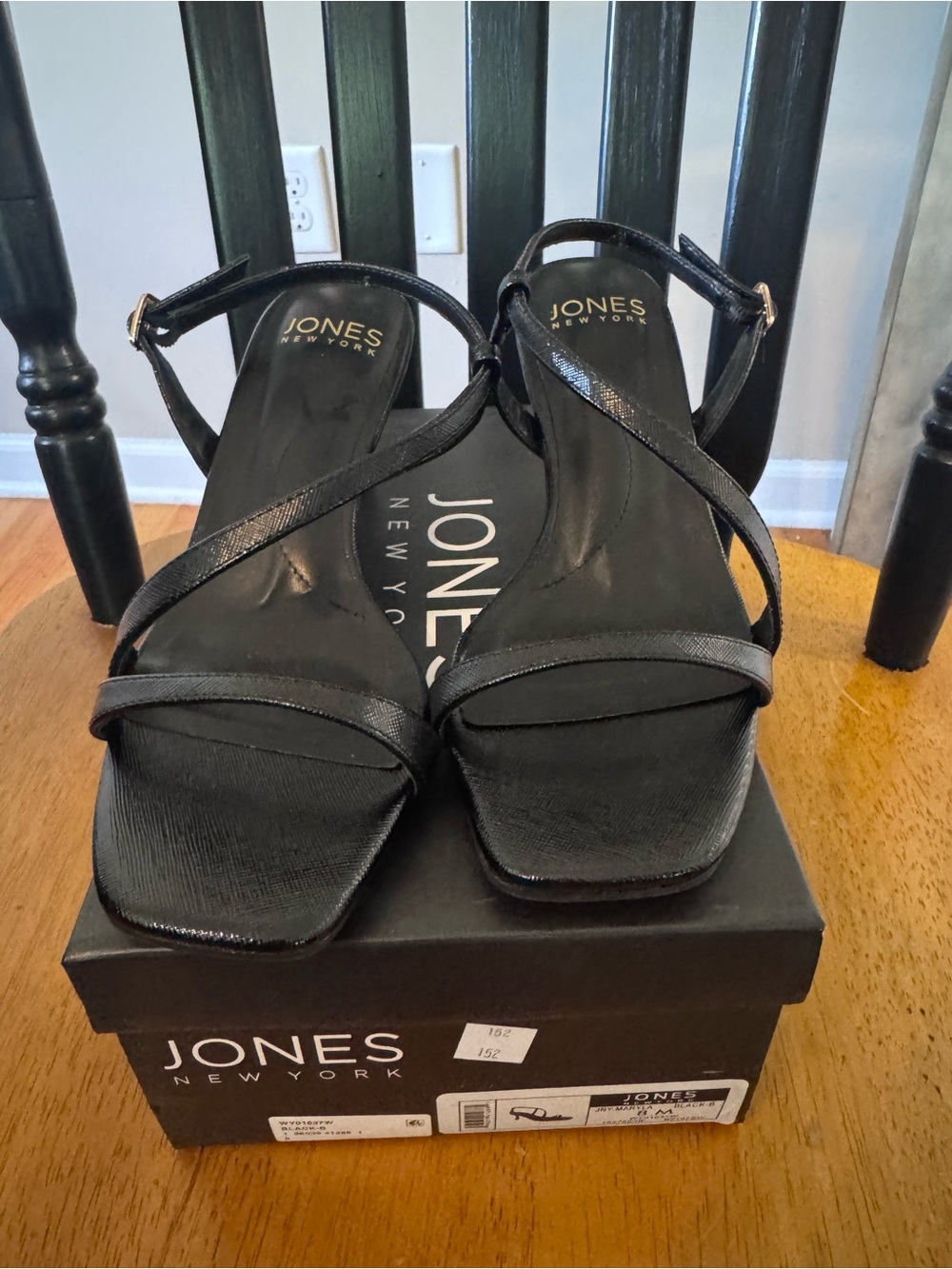 Jones New York Women's Maryla Strappy Dress  Black Sandals NIB size 8
